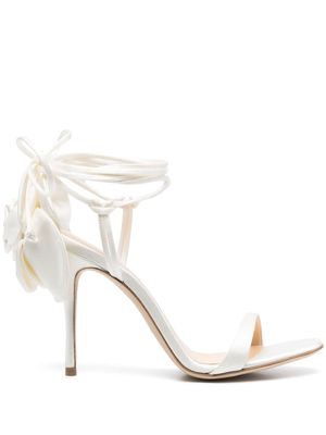 Magda Butrym 105mm flower satin sandals - White