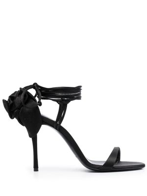 Magda Butrym 110mm flower satin sandals - Black