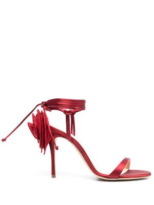 Magda Butrym 110mm flower satin sandals - Red