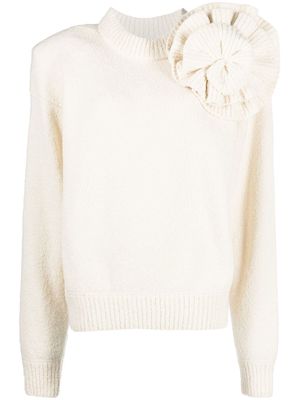 Magda Butrym applique-detail chunky-knit jumper - Neutrals