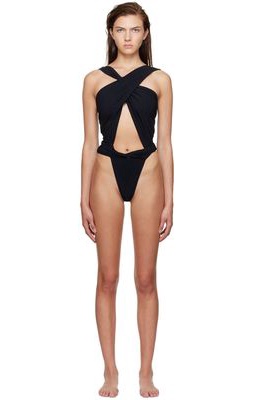 Magda Butrym Black Wrap Cutout Swimsuit