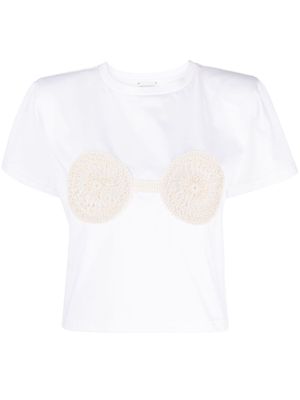 Magda Butrym crochet-detail cotton T-shirt - White