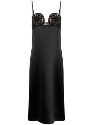Magda Butrym crochet-detail slip dress - Black