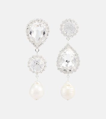 Magda Butrym Crystal drop earrings with pearls