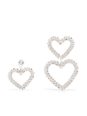 Magda Butrym crystal-embellished asymmetric heart earrings - Silver