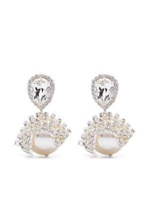 Magda Butrym crystal-embellished clip-on earrings - Silver