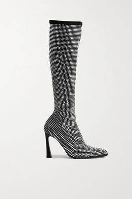 Magda Butrym - Crystal-embellished Microfiber Knee Boots - Black