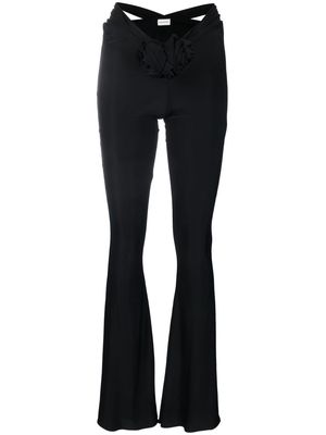 Magda Butrym cut-out waist flared trousers - Black
