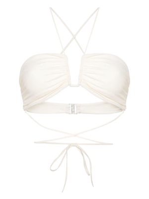 Magda Butrym draped-detail bikini top - Neutrals