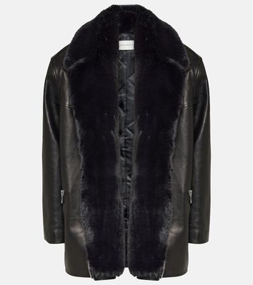 Magda Butrym Faux fur-trimmed leather jacket