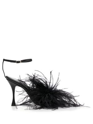 Magda Butrym feather-embellished 105mm sandals - Black