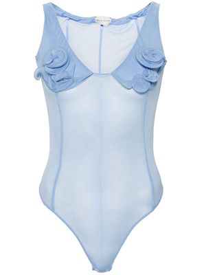 Magda Butrym floral-appliqué corset body - Blue