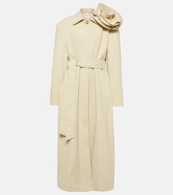 Magda Butrym Floral-appliqué cotton gabardine trench coat