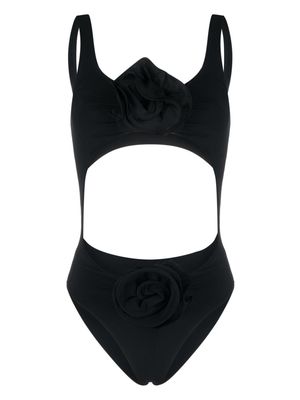 Magda Butrym floral-appliqué cut-out swimsuit - Black