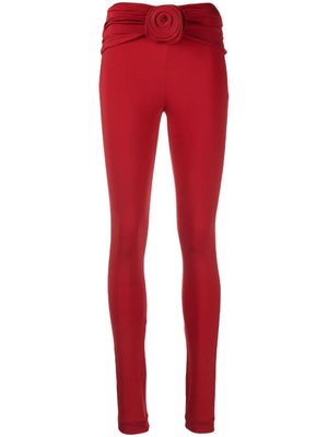 Magda Butrym floral-appliqué high-waist legging - Red