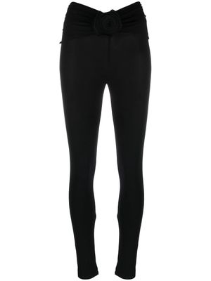 Magda Butrym floral-appliqué leggings - Black