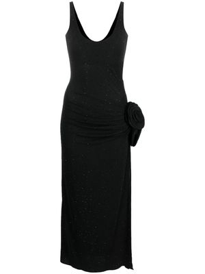 Magda Butrym floral-appliqué maxi dress - Black