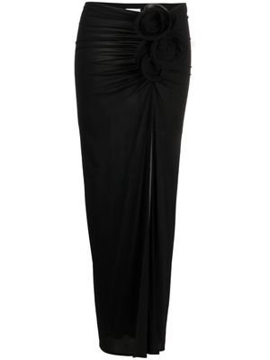 Magda Butrym floral-appliqué pencil skirt - Black