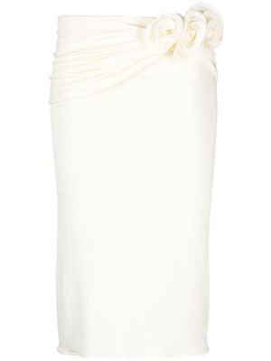 Magda Butrym floral-appliqué pencil skirt - Neutrals