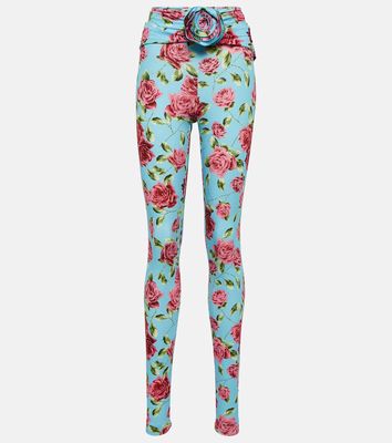 Magda Butrym Floral-appliqué printed leggings