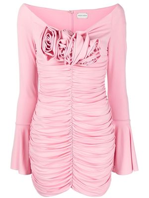 Magda Butrym floral-appliqué ruched minidress - Pink