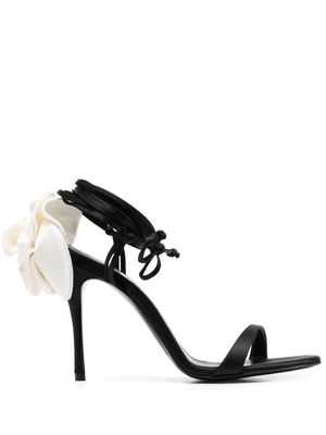Magda Butrym floral-appliqué sandals - Black