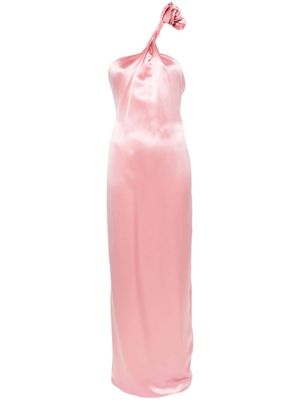 Magda Butrym floral-appliqué silk gown - Pink