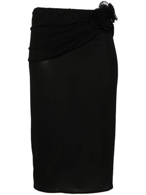 Magda Butrym floral-appliqué skirt - Black