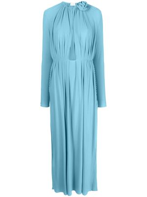 Magda Butrym floral-brooch maxi dress - Blue