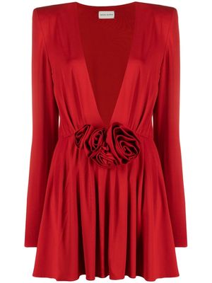 Magda Butrym floral-detailing long-sleeved dress - Red
