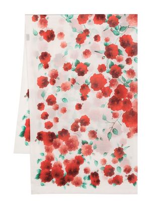 Magda Butrym floral-print cotton scarf - White
