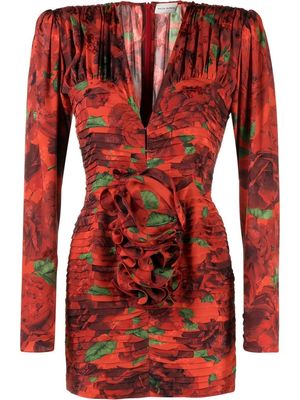 Magda Butrym floral-print ruched minidress - Red
