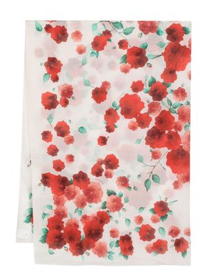 Magda Butrym floral-print silk scarf - Neutrals