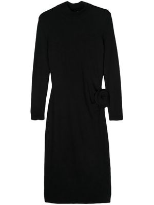 Magda Butrym flower-appliqué knit dress - Black