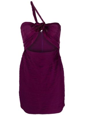 Magda Butrym flower-appliqué mini dress - Purple