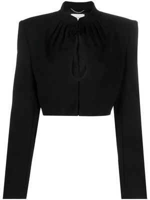 Magda Butrym flower-detail cropped jacket - Black