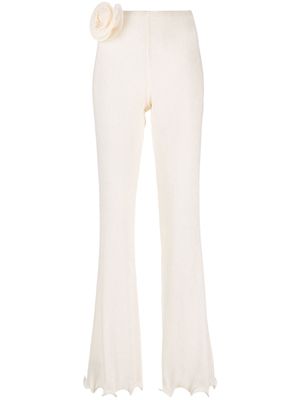 Magda Butrym flower-detail flared trousers - Neutrals