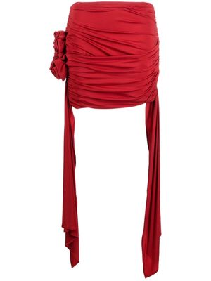 Magda Butrym flower-detailing draped-design skirt - Red