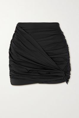 Magda Butrym - Gathered Draped Stretch-jersey Mini Skirt - Black