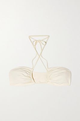 Magda Butrym - Gathered Halterneck Bikini Top - Cream