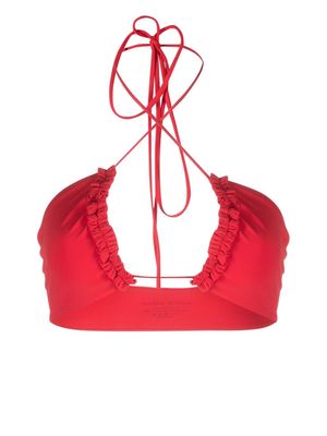 Magda Butrym halterneck strappy bikini top - Red
