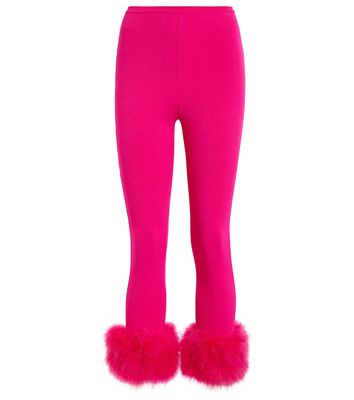 Magda Butrym High-rise faux fur-trimmed leggings