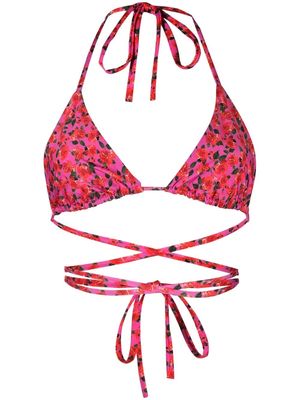 Magda Butrym Kapiel floral halterneck bikini top - Pink