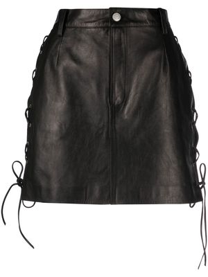 MAGDA BUTRYM lace-up leather skirt - Black