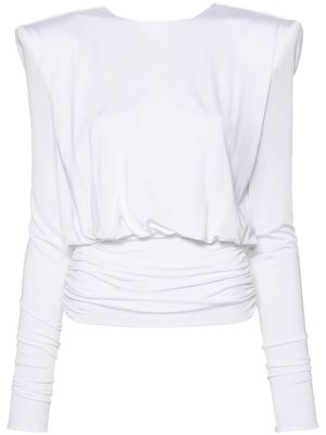 Magda Butrym long-sleeve draped blouse - White