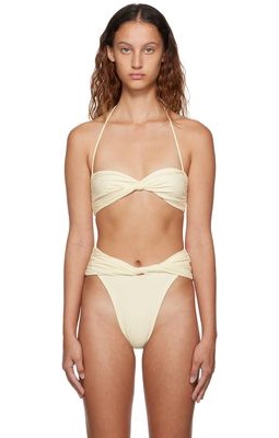 Magda Butrym Off-White Twist Bandeau Bikini Top