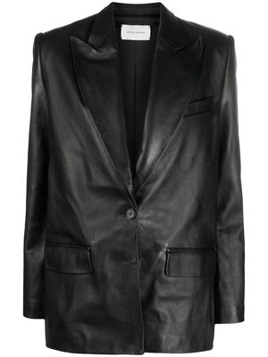 Magda Butrym peak-lapels sheepskin blazer - Black