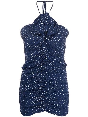 Magda Butrym polka-dot print gathered minidress - Blue
