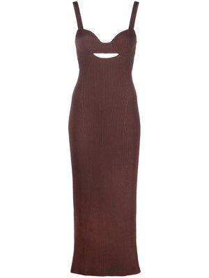 Magda Butrym ribbed-knit sleeveless maxi dress - Brown