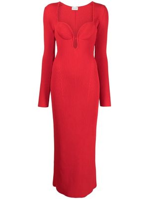 Magda Butrym ribbed knitted maxi dress - Red